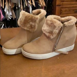 Size 8.5 wedge sneaker bootie